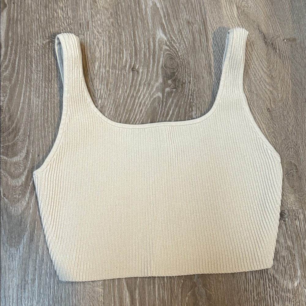 Babaton Tan Cropped Tank